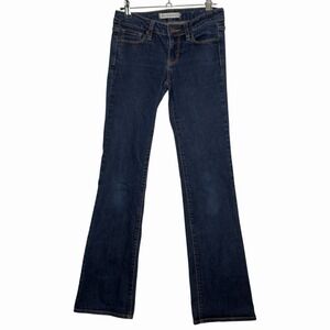 Y2K Bullhead Black Bootcut Jeans Low Rise Dark Wash Stretch Contrast Stitching